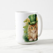 SCHATTIGEE PLUIZIGE KAT GEKLEED VOOR ST PATRICKS D KOFFIEMOK (Voorkant rechts)