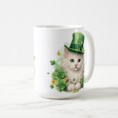 SCHATTIGEE PLUIZIGE KAT GEKLEED VOOR ST PATRICKS D KOFFIEMOK (Voorkant rechts)