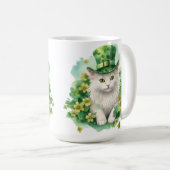 SCHATTIGEE PLUIZIGE KAT GEKLEED VOOR ST PATRICKS D KOFFIEMOK (Voorkant rechts)