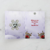 Schattigee pluizige kerst Kaart (Binnen)