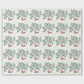 Schattigee pluizige kerstkrans van Santa Fox Cadeaupapier (Vlak)