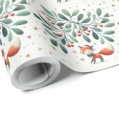 Schattigee pluizige kerstkrans van Santa Fox Cadeaupapier (Rol Hoek)