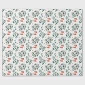 Schattigee pluizige kerstkrans van Santa Fox Cadeaupapier (Vlak)