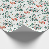 Schattigee pluizige kerstkrans van Santa Fox Cadeaupapier (Hoek)