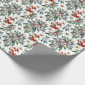 Schattigee pluizige kerstkrans van Santa Fox Cadeaupapier (Hoek)