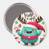 Schattigee pluizige kerstmonstermagneet magneet (Voorkant / Achterkant)
