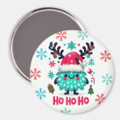 Schattigee pluizige kerstmonstermagneet magneet (Voorkant / Achterkant)