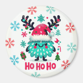 Schattigee pluizige kerstmonstermagneet magneet