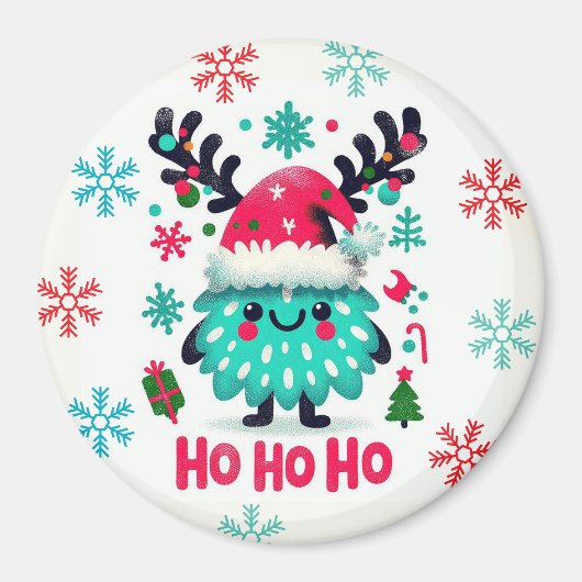 Schattigee pluizige kerstmonstermagneet magneet (Voorkant)