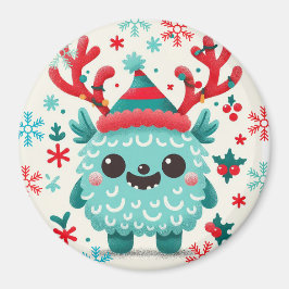 Schattigee pluizige kerstmonstermagneet magneet