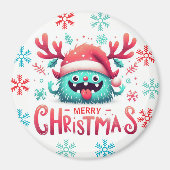 Schattigee pluizige kerstmonstermagneet magneet (Voorkant)