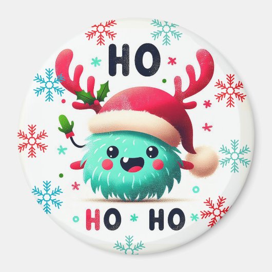 Schattigee pluizige kerstmonstermagneet magneet (Voorkant)