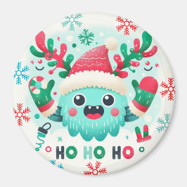 Schattigee pluizige kerstmonstermagneet magneet