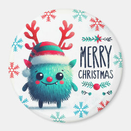 Schattigee pluizige kerstmonstermagneet magneet