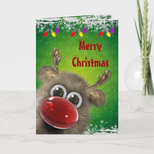 Schattigee pluizige kerstverlichting Kaart (Voorkant)