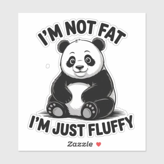 Schattigee pluizige panda met grappige quote sticker (Vel)