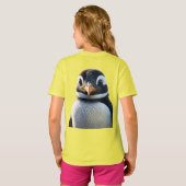 "Schattigee pluizige pinguïn" Ontworpen T-shirt (Achterkant volledig)