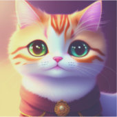 Schattigee pluizige poes sticker (Voorkant)