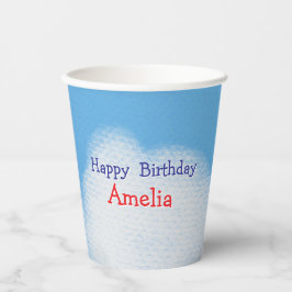 Schattigee pluizige wolken Verjaardag Papieren Bekers