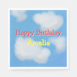Schattigee pluizige wolken Verjaardag Servet