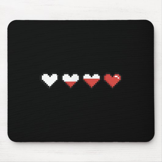 Schattigee Pocket Pixel Red Heart Valentijn's Day Muismat (Voorkant)