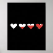 Schattigee Pocket Pixel Red Heart Valentijn's Day Poster (Voorkant)
