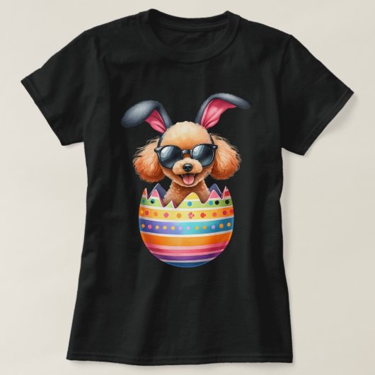Schattigee Poedel Ei Happy Paasdag Hond Papa Hond  T-shirt (Design voorkant)