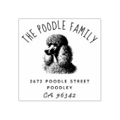 Schattigee poedel familienaam retouradres rubberstempel (Afrduk)