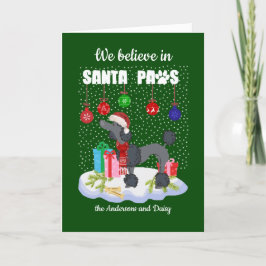 Schattigee poedel gelooft in kerstmis feestdagen kaart