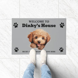 Schattigee Poedel Hond Foto Deurmat