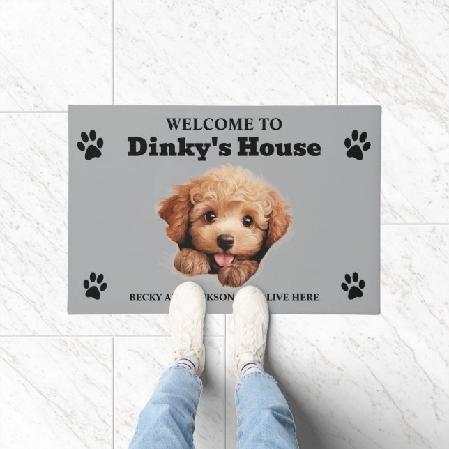 Schattigee Poedel Hond Foto Deurmat (Binnen)