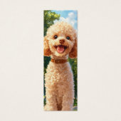 Schattigee Poedel Hond Illustratie Bladwijzer Mini Visitekaartjes (Voorkant)