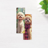 Schattigee Poedel Hond Illustratie Bladwijzer Mini Visitekaartjes (Bureau)
