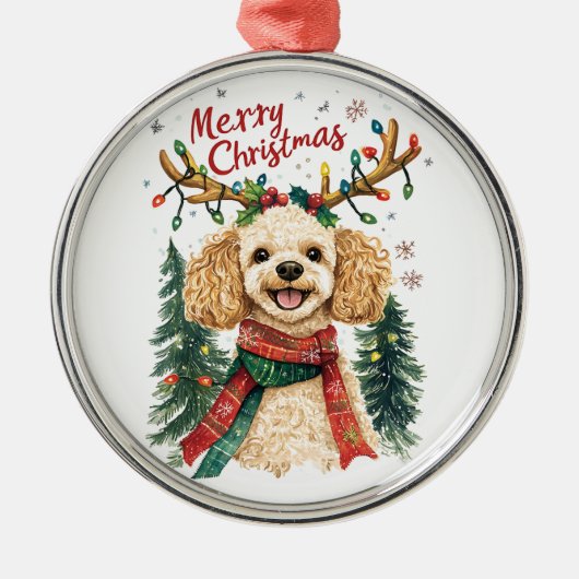 Schattigee Poedel Hond Ornament (Voorkant)