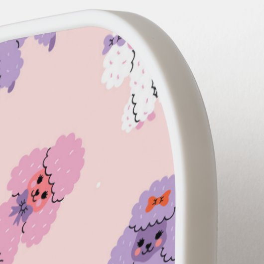 Schattigee Poedel Hondenliefhebber Custom Naam Pickleball Paddle (Links Detail)