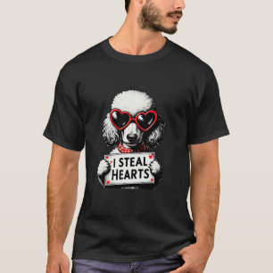 Schattigee poedel I stelen harten Kinder Mannen vr T-shirt