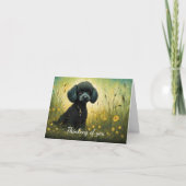 Schattigee poedel in weide denken aan je kaart (Voorkant)