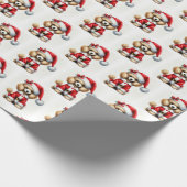 Schattigee Poedel Kerstman Kerst Cadeaupapier (Hoek)