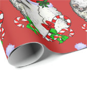 Schattigee poedel kerstmuts kerst cadeaupapier (Rol Hoek)