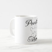 Schattigee Poedel Line Art Coffee Cup – Hondenlief Koffiemok (Voorkant links)