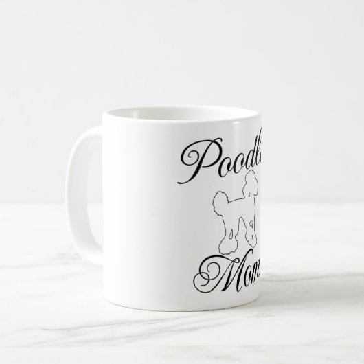 Schattigee Poedel Line Art Coffee Cup – Hondenlief Koffiemok (Voorkant links)