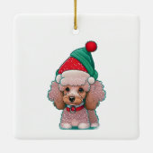 Schattigee poedel met kerst Pet Keramisch Ornament (Achterkant)