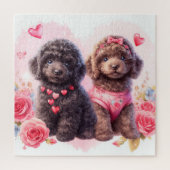 Schattigee poedel Puppies Legpuzzel (Verticaal)