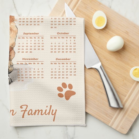 Schattigee Poedelhond 2026 Kalender Theedoek (Quarter Fold)