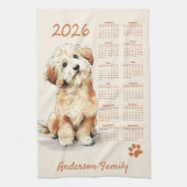 Schattigee Poedelhond 2026 Kalender Theedoek (Verticaal)