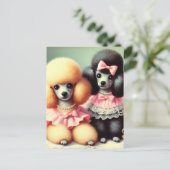 Schattigee poedelillustratie briefkaart (Staand voorkant)