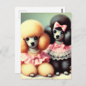 Schattigee poedelillustratie briefkaart (Voorkant / Achterkant)