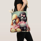 Schattigee poedelillustratie tote bag (Dichtbij)