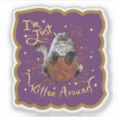 Schattigee poes Ik ben gewoon kitten rond de Stick Sticker (Voorkant)