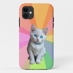 Schattigee poes kleurrijke regenboog Case-Mate iPhone case
